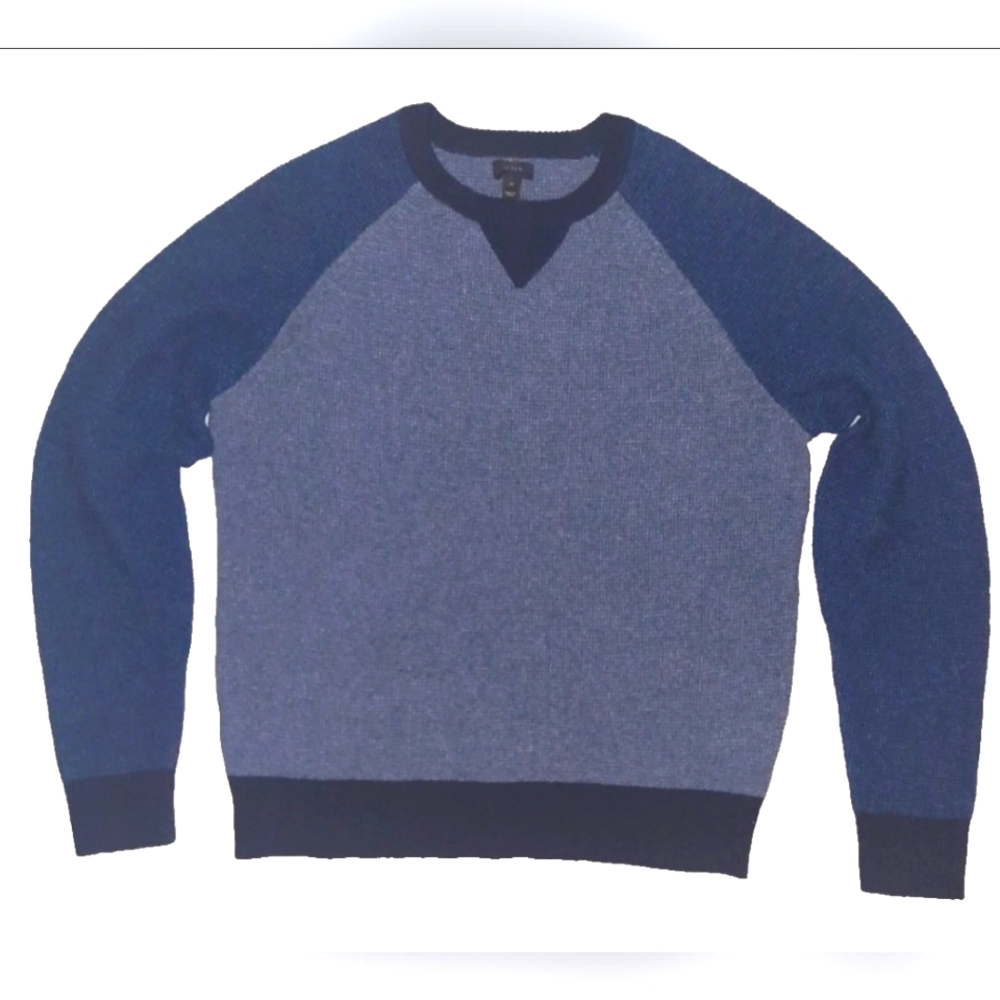 J Crew Blue 100% Lambswool Crewneck Pullover Sweater Men's Size: M - FAST SHIP